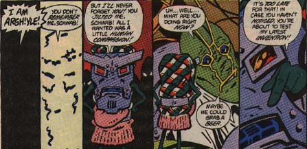 Ambush Bug confronted by Argh!Yle! - Ambush Bug #4, DC Comics